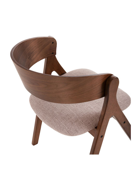 Nekker Dining Room Wooden Armchair Walnut-beige 56x55x78cm