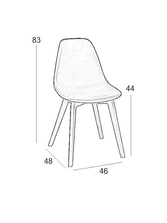 Loft Plus Stühle Speisesaal Black 4Stück 46x53x85cm