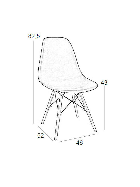 Loft Kitchen Polypropylene Chair White 46x55x81cm