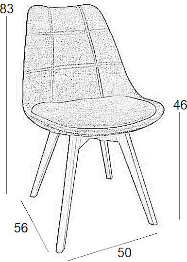 Bianca Dining Room Fabric Chair Grey 49x53x82cm