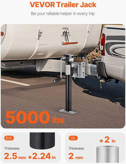 Vevor Anhängerstütze Schraubbare Anhängerzunge Stütze 5000 lbs Dynamische Last 14 3" Hub