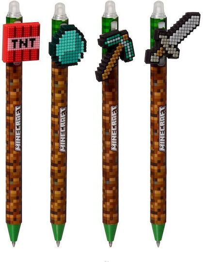Minecraft Στυλό Ballpoint Πολλαπλών Χρωμάτων (Διάφορα Σχέδια)