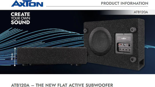 Axton Flat Bass Reflex Subwoofer Αυτοκινήτου 100W RMS με Κούτα