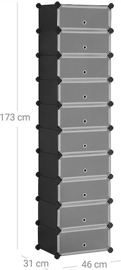 Plastik Schuhschrank 46x31x173cm