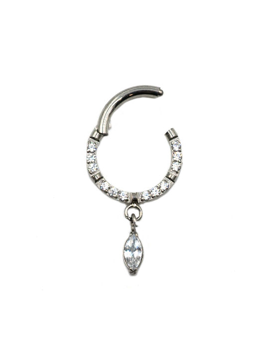 Poco Loco Body Earring Hoop Titanium with Stones