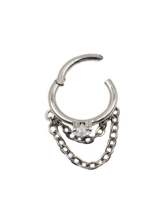 Poco Loco Body Earring Hoop Titanium with Stones