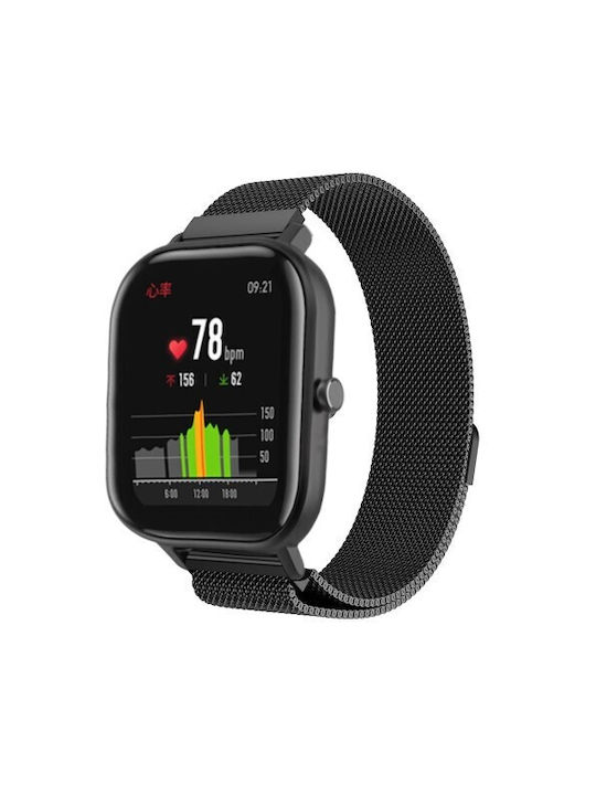 Λουράκι Ανοξείδωτο Ατσάλι Μαύρο (Amazfit GTS)