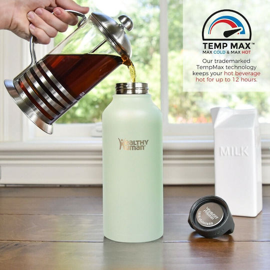 Healthy Human Stein Bottle Thermos Stainless Steel BPA Free 621ml Peppermint