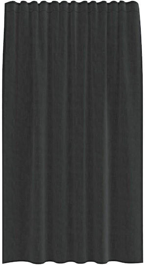 vidaXL Set of Window Curtains with Pencil Pleat Black Voile 140x175cm