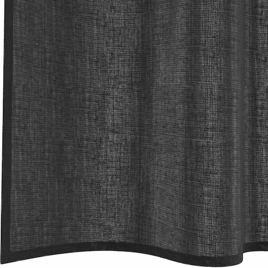 vidaXL Set of Window Curtains with Pencil Pleat Black Voile 140x175cm