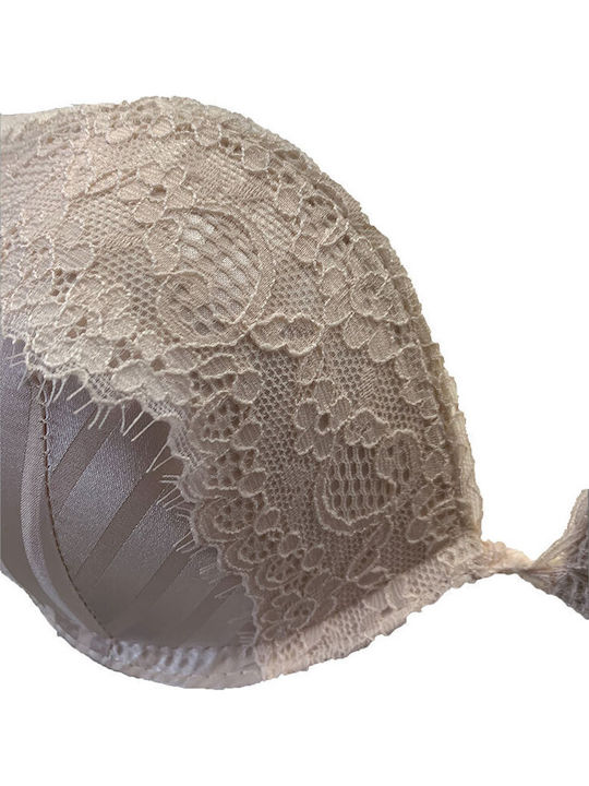 Love And Bra Дантелен Комплект Дамско Бельо Сутиени с Бразилско Beige