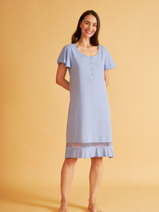 Harmony Winter Women's Nightdress Light Blue