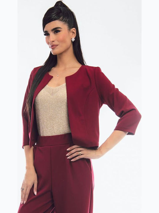 BelleFille Damen Blazer Burgundy
