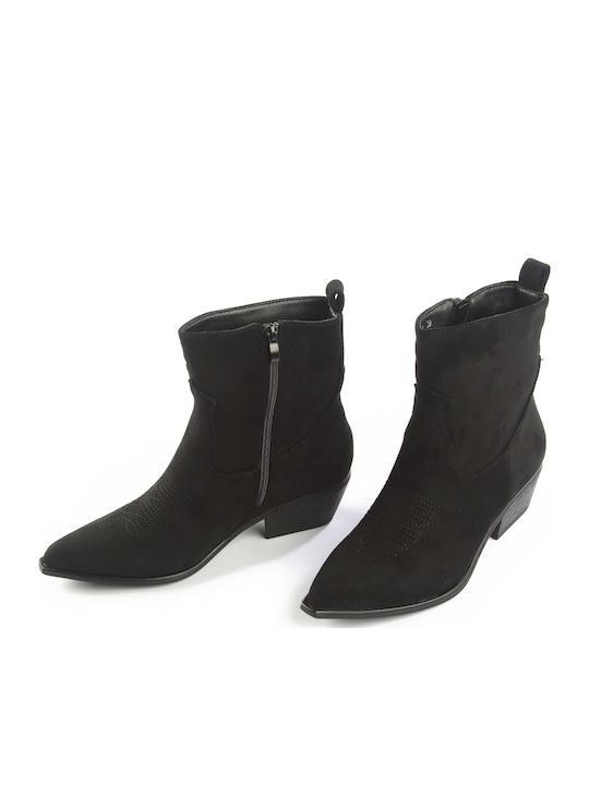 Wildleder Stiefeletten Damen Schwarz