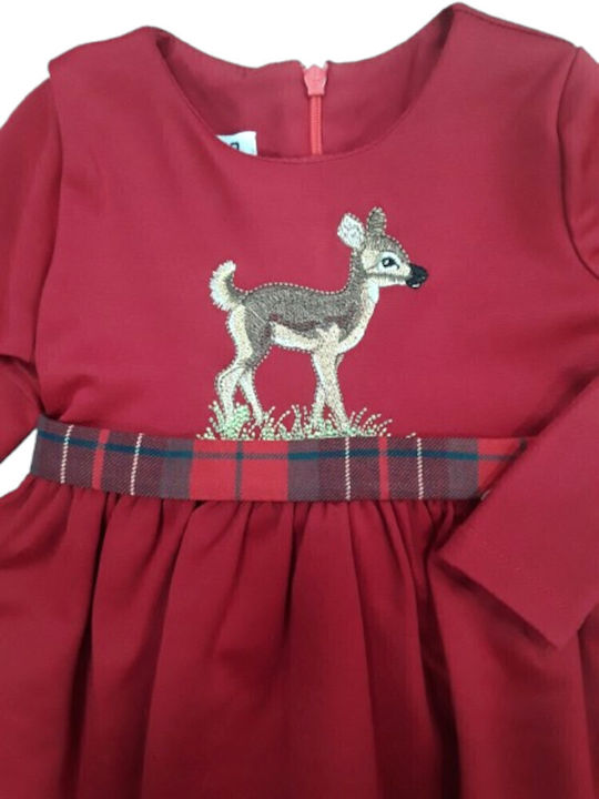 Εβίτα Παιδικό Φόρεμα Red Wine Deer Red Wine