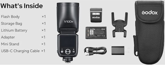 Godox GD-V100-N TTL Flash for Sony Nikon Cameras