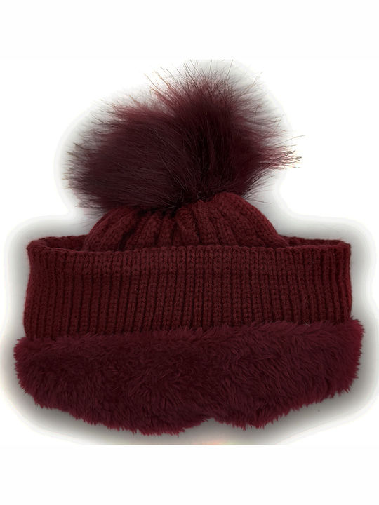 Kids Beanie Knitted Red
