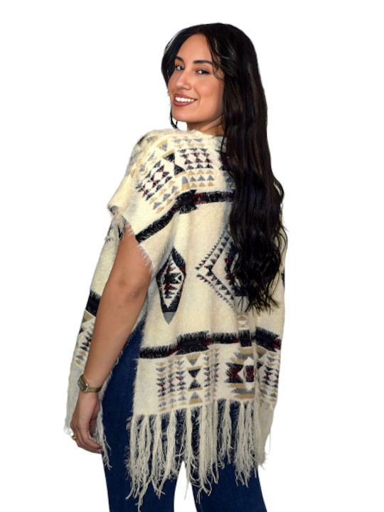 Morena Spain Women's Poncho Ecru