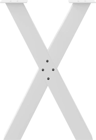 vidaXL Метално Кракче За Мебел 2 Бройки Подходящо За Маса / Малка Маса / Офис 50x72x72см Бяло