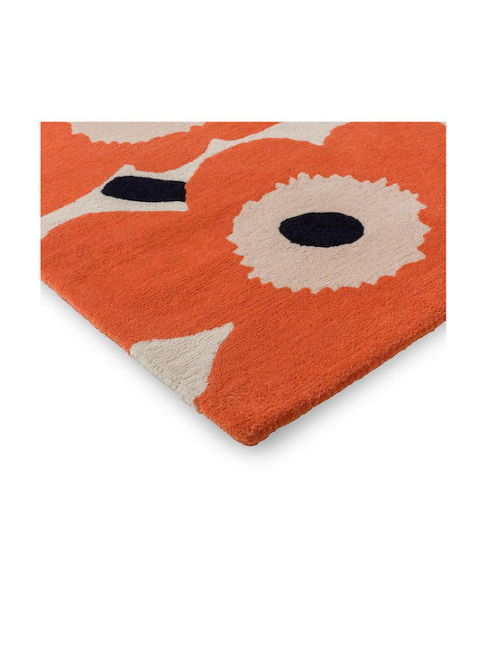 Marimekko Unikko Χειροποίητο Χαλί Ορθογώνιο Orange Red 170x240cm