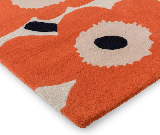Marimekko Unikko Ръчно изработено Килим Правоъгълена Orange Red