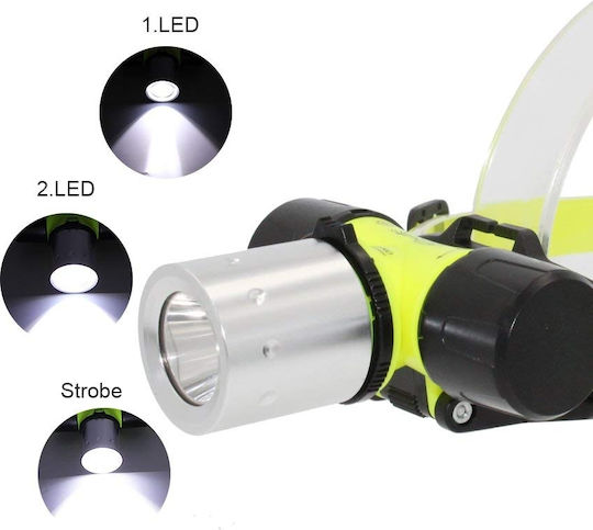 Diving Φακός Κατάδυσης Επαναφορτιζόμενος LED Κεφαλής με Φωτεινότητα 900lm για Βάθος έως 24m