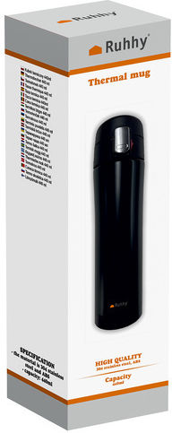 Ruhhy Pahar Termos Oțel inoxidabil 440ml Negru