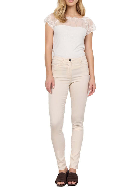 Soya Concept Γυναικείο Υφασμάτινο Παντελόνι Slim Fit Εκρού Soya Concept Γυναικείο Υφασμάτινο Παντελόνι Slim Fit Εκρού