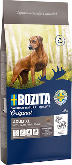 Bozita Original 12kg Dry Food Gluten-Free for Adult Large Breed Dogs with Lamb and Chicken