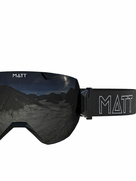 Matt Ski- & Snowboardbrille Erwachsene Schwarz mit Linse in Schwarz Farbe