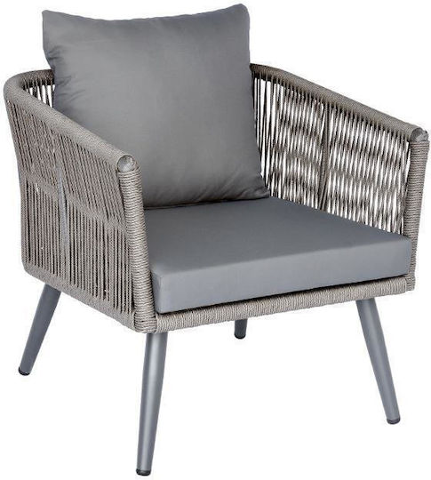 Set Cameră De Zi Pentru Exterior Casablanca 4 Piese Gri Cu Perne