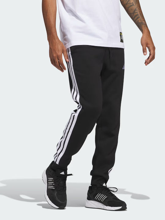 3 Stripes Sweatpants with Elastic Black
