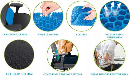Anatomical Medical Waist Pillow Gel 37x22.5x4cm Blue