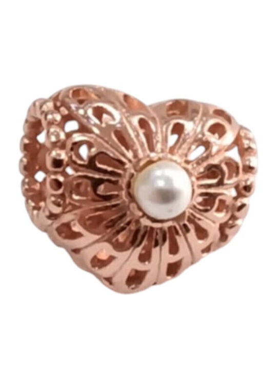Kalliopi Silver Pink Heart Charm Made of Gold Plated Silver in Pink