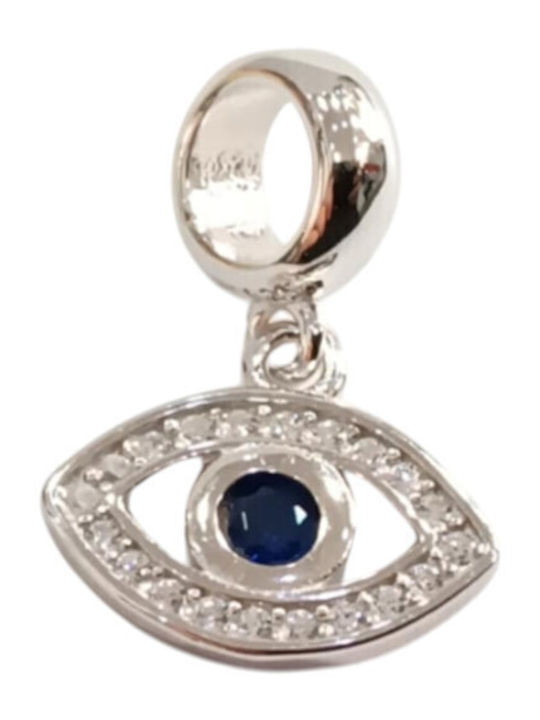 Kalliopi Silver Charm Ochi Protector Din Argint Cu Zircon Albastru