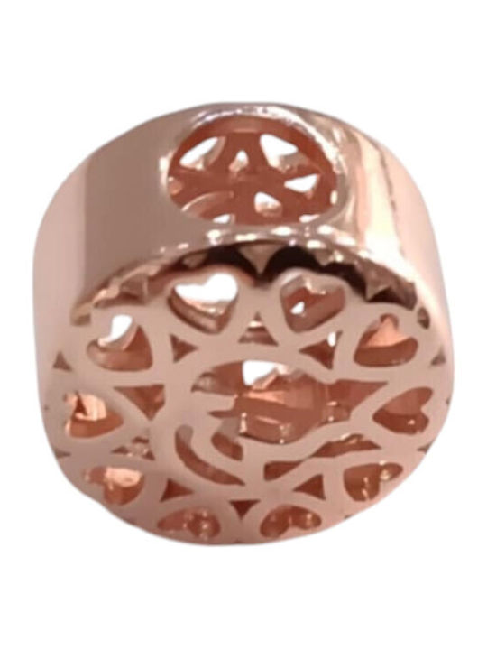 Kalliopi Silver Charm Καρδιά από Ροζ Επιχρυσωμένο Ασήμι Ροζ