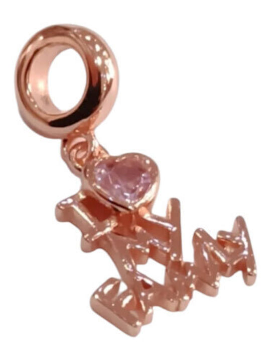Kalliopi Silver Family Charm in Pink Gold Plated Silver Pink
