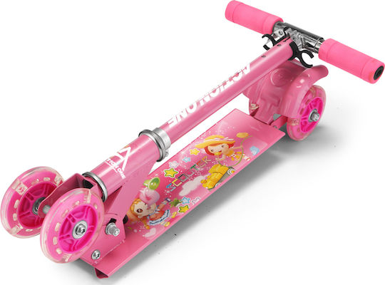 Action One Kids 4-wheel Foldable Scooter Smiley Pink