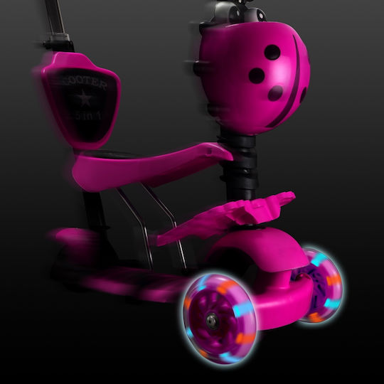 Action One Kids 3-wheel Scooter Seat Smart Kid 5 In 1 Pink