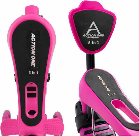 Action One Kids 3-wheel Scooter Seat Smart Kid 5 In 1 Pink