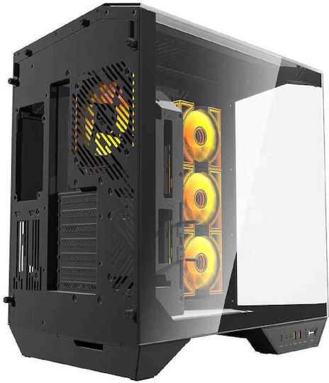 Darkflash DY470 (+fans) Gaming Middle Tower Carcasă Calculator cu Fereastră Laterală și Iluminare RGB Negru
