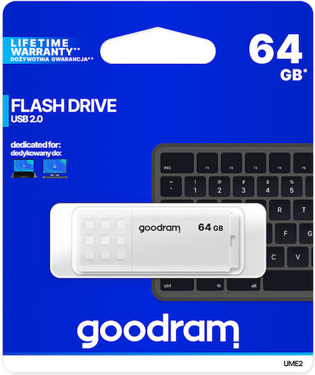 GoodRAM 64GB USB 2.0 Stick Λευκό