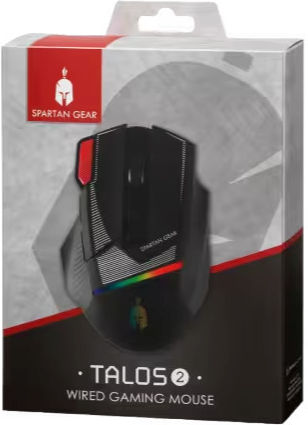 Spartan Gear Talos 2 RGB Геймърска Мишка 7200 DPI Черен