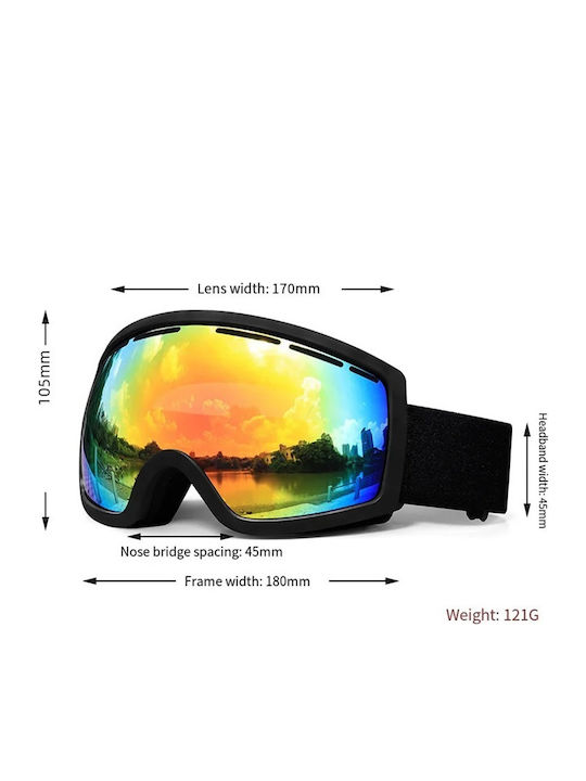 Ski- & Snowboardbrille Erwachsene Schwarz mit Linse Getönt in Schwarz Farbe