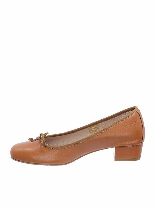 Leder Pumps Tabac Braun