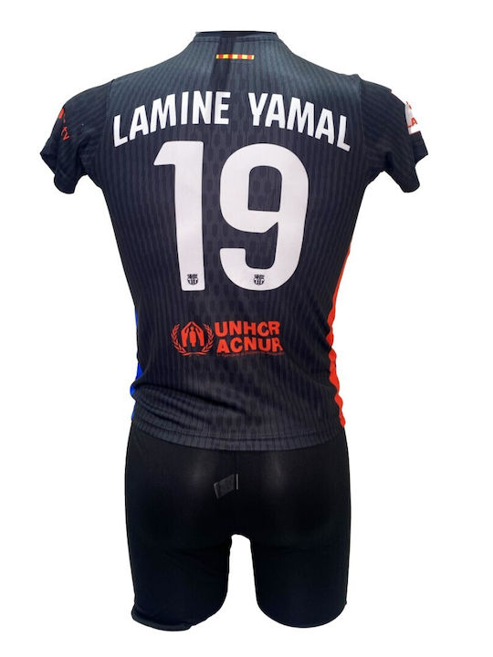 Kids' Barcelona Lamine Yamal Black Soccer Set 24/25 2024-21