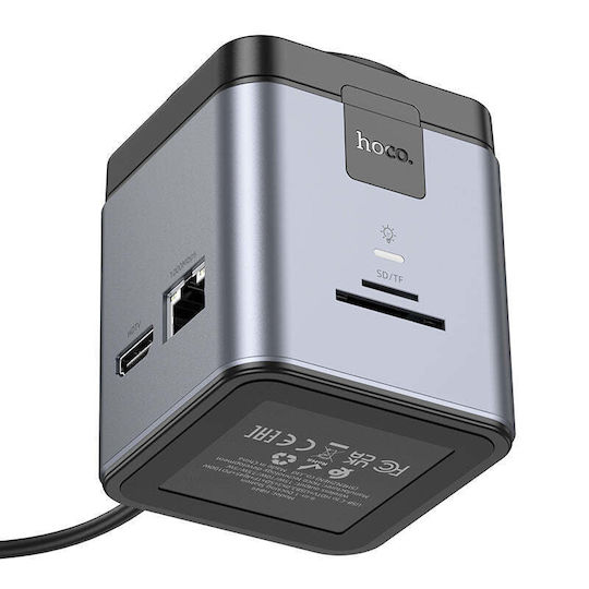 Hoco HB49 USB-C Docking Station mit HDMI 4K PD Ethernet Gray