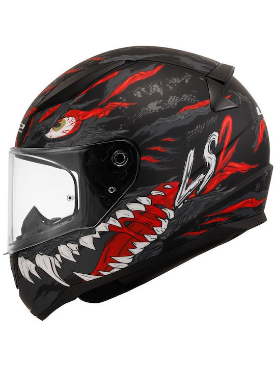 LS2 Rapid II FF353 Kaiju Matt Black/Red/White Motorcycle Helmet Full Face ECE 22.06 1300gr