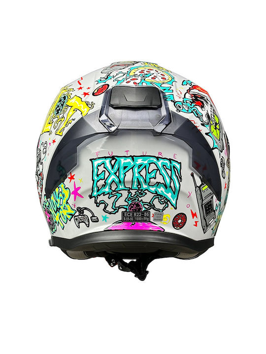 Pilot Alpha SV Future Express Basalt Grey Motorradhelm Volles Gesicht ECE 22.06 1550gr mit Sonnenblende