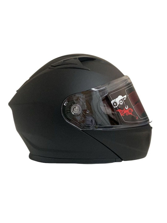 Faseed Black Matt Motorcycle Helmet Flip-Up ECE 22.06 with Sunvisor